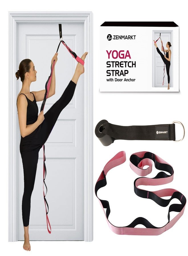 Zenmarkt Yoga Strap with Loops and Door Anchor - Stretching Straps for Flexibility Training - Door Flexibility Trainer for All Levels - Yoga Bands for Stretching - Image 1
