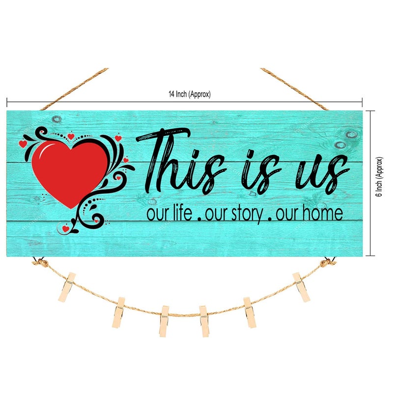 Go Hooked Go Hoooked Home Decor New Home Gifts This Is Us Home Sign for Rustic Farmhouse Wall Living Room with Clips and Twine for Picture Hanging Gifts for Housewarming New Homeowners  - Image 2