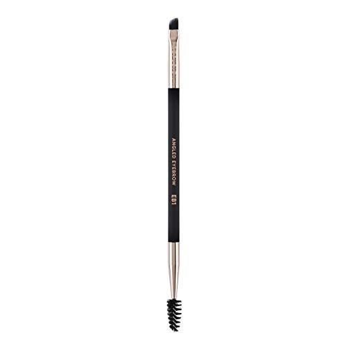 Profusion Cosmetics Professional Dual-Ended Spoolie Angled Eye Brow Brush for Precision Application and Blending of Eye Brow Powders Waxes and Gels Black
