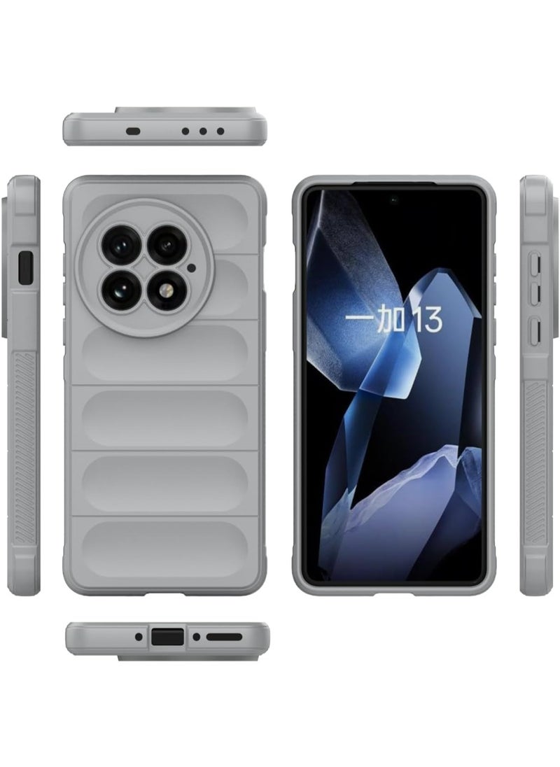 Premium Protection Back Silicone Case Compatible with OnePlus 13 5G Magic Shield Shockproof Case with Camera Protection (Grey)