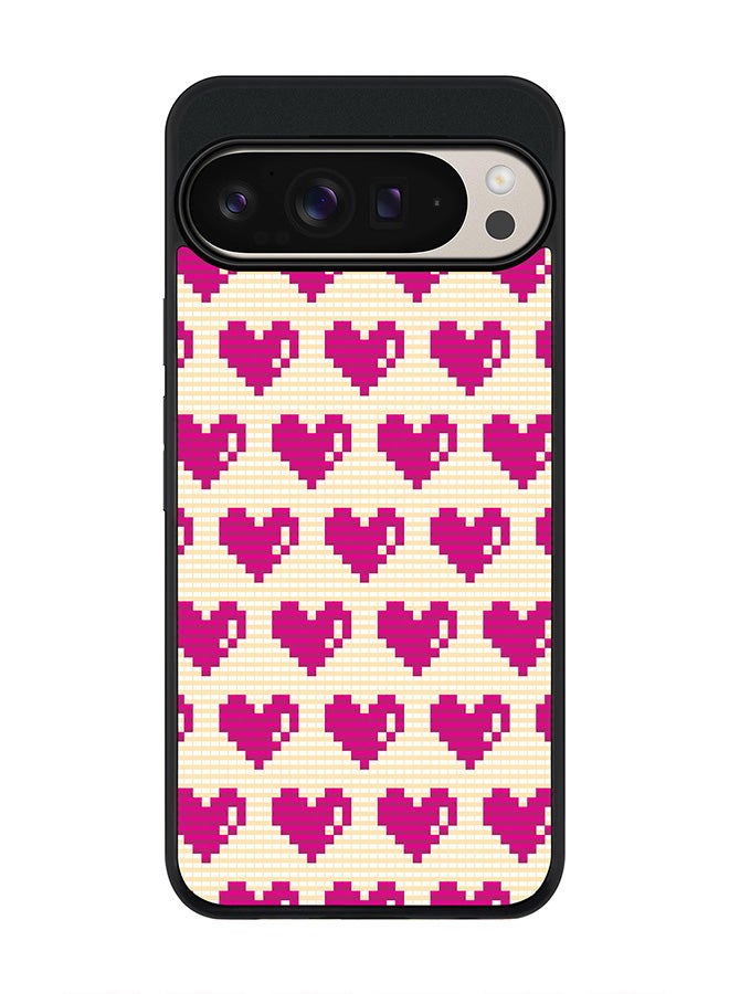 For Google Pixel 9 Pro XL Case,Slim fit Camera Protection, Shockproof Thin Phone cover - Pixel Hearts