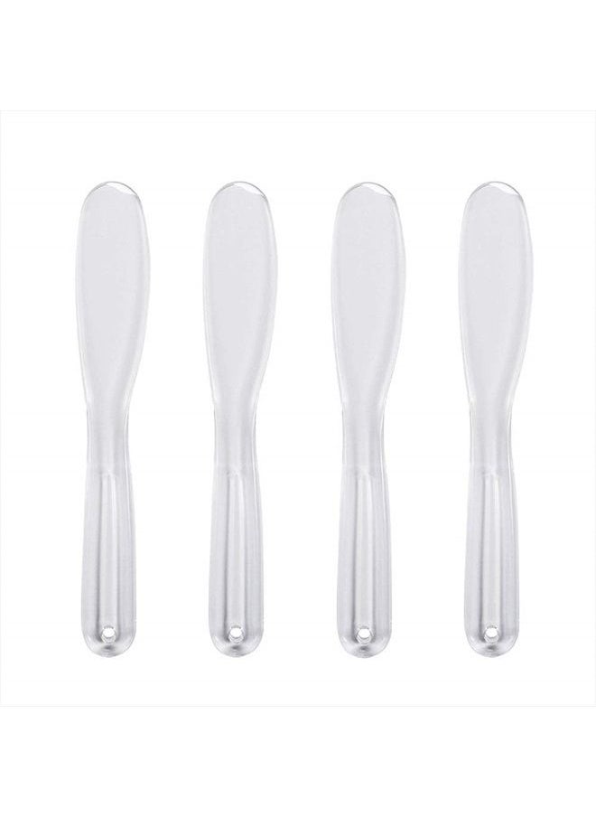 Teensery 4 Pcs Clear Plastic Facemask Stirrer Mixing Spatula Stick Facial Care Makeup Tool for Home Salon  - Image 1