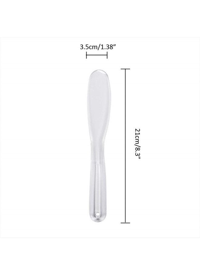 Teensery 4 Pcs Clear Plastic Facemask Stirrer Mixing Spatula Stick Facial Care Makeup Tool for Home Salon  - Image 2