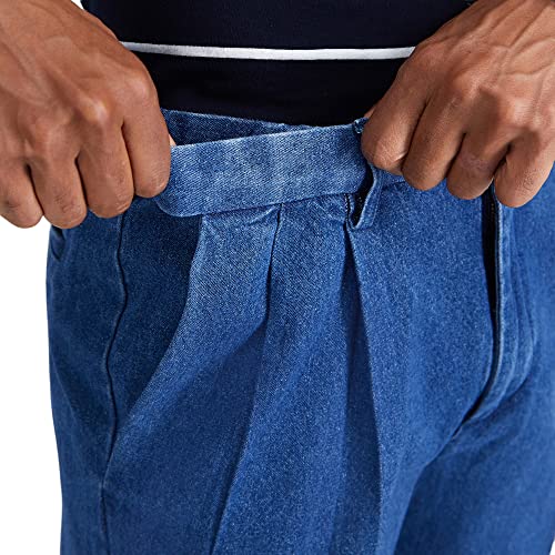 Haggar mens Casual Classic Fit Denim Trouser Pant - Regular and Big & Tall Sizes jeans, Muted Stonewash, 40W x 30L US - Image 4
