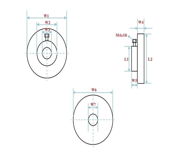 عجلة يد فضية 14 مم، عجلة يد، إكسسوارات طابعة ثلاثية الأبعاد، 5 مم، 6.35 مم، 8 مم قطر داخلي - Image 3