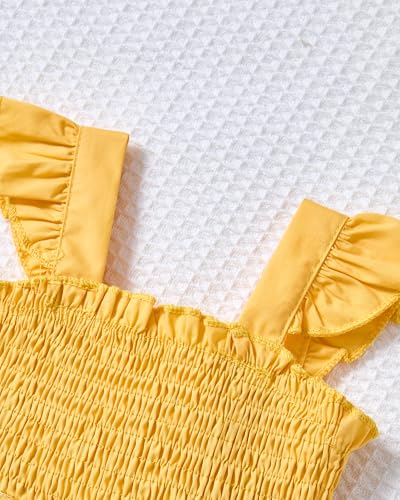 Saeaby Baby Girl Tulle Tutu Dress Summer Halter Infant Yellow Daisy Party Birthday Dresses Casual Beach Sundress Outfit Baby Girl Clothes 3-6 Month - Image 5