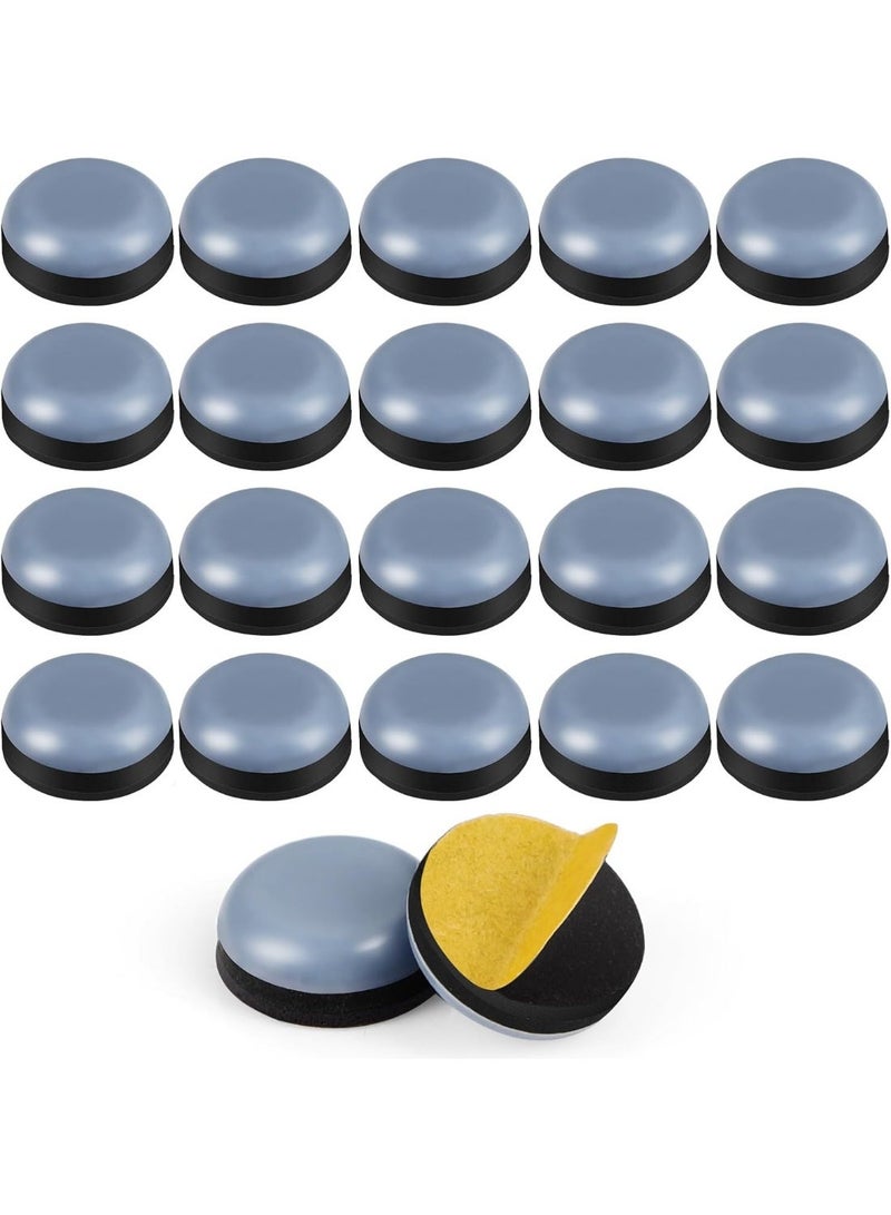 24 Pcs Chair Sliders 1/2 Inch Small Furniture For Carpet Round Glide Teflon,Adhesive Tiny Mover - Image 1