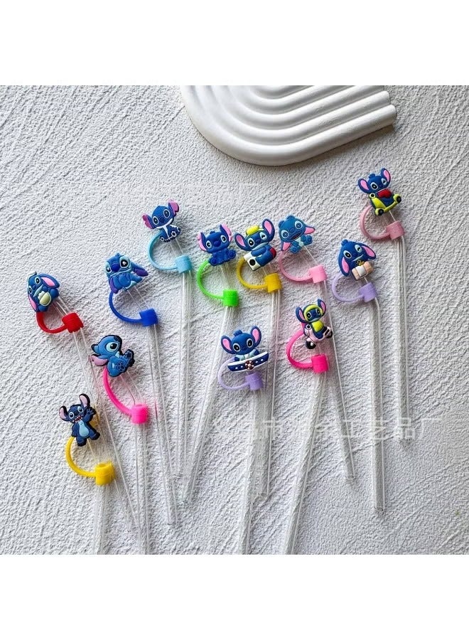 Reusable Pyrex Glass Straw with Stitch Design Silicone Lid - Image 2