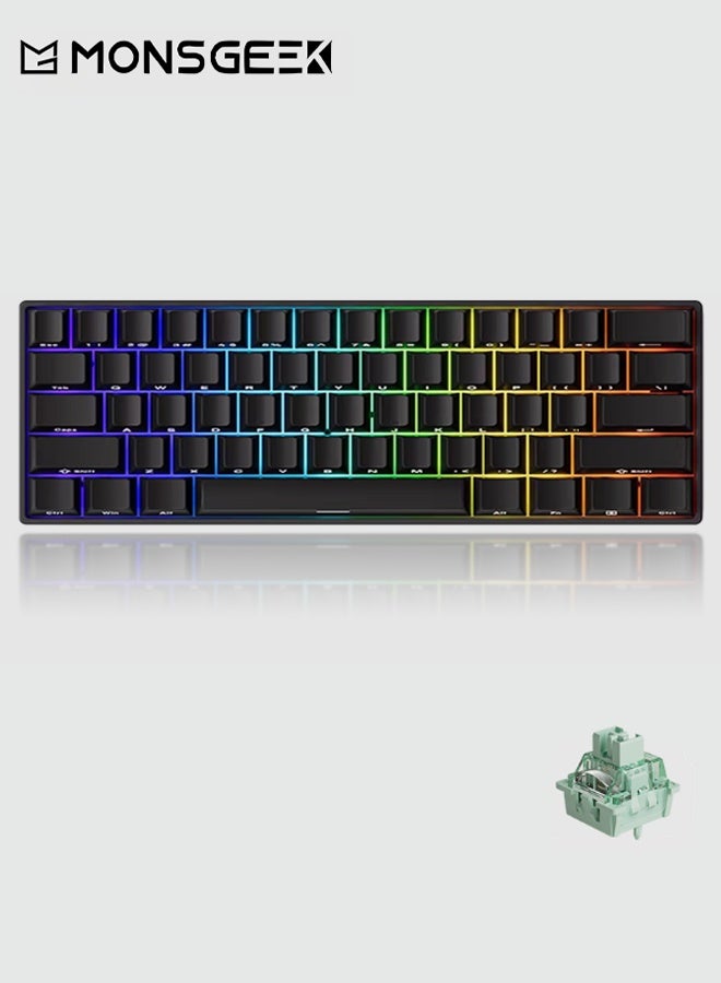 أكو مونسجيك ميكانيكية الألعاب لوحة المفاتيح الزناد السريع 60٪ سلكي مع التشغيل القابل للتعديل ، التبديل المغناطيسي تأثير القاعة ، معدل الاستطلاع 8 كيلو هرتز ، إضاءة الخلفية RGB ، أعلى جبل ، كاب المفاتيح المطبوعة الجانبية - Image 1