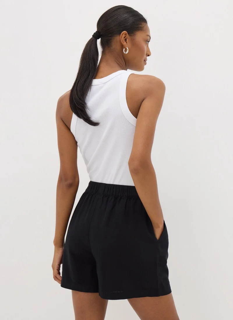 Matalan Black Linen Blend Shorts