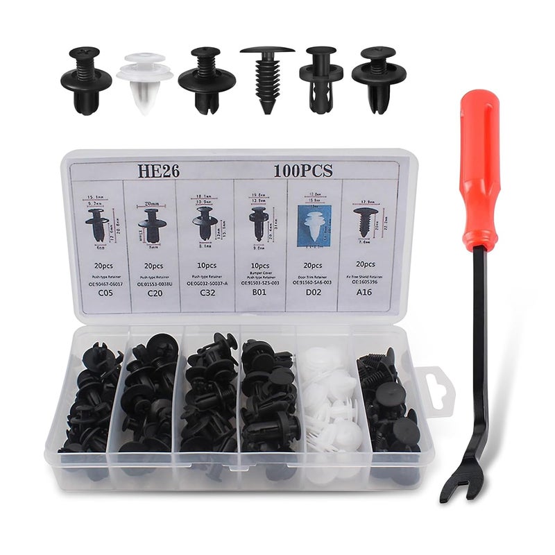 Tesnaao 100-Piece Car Bumper Fasteners Kit - Image 1