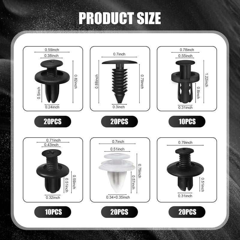 Tesnaao 100-Piece Car Bumper Fasteners Kit - Image 2