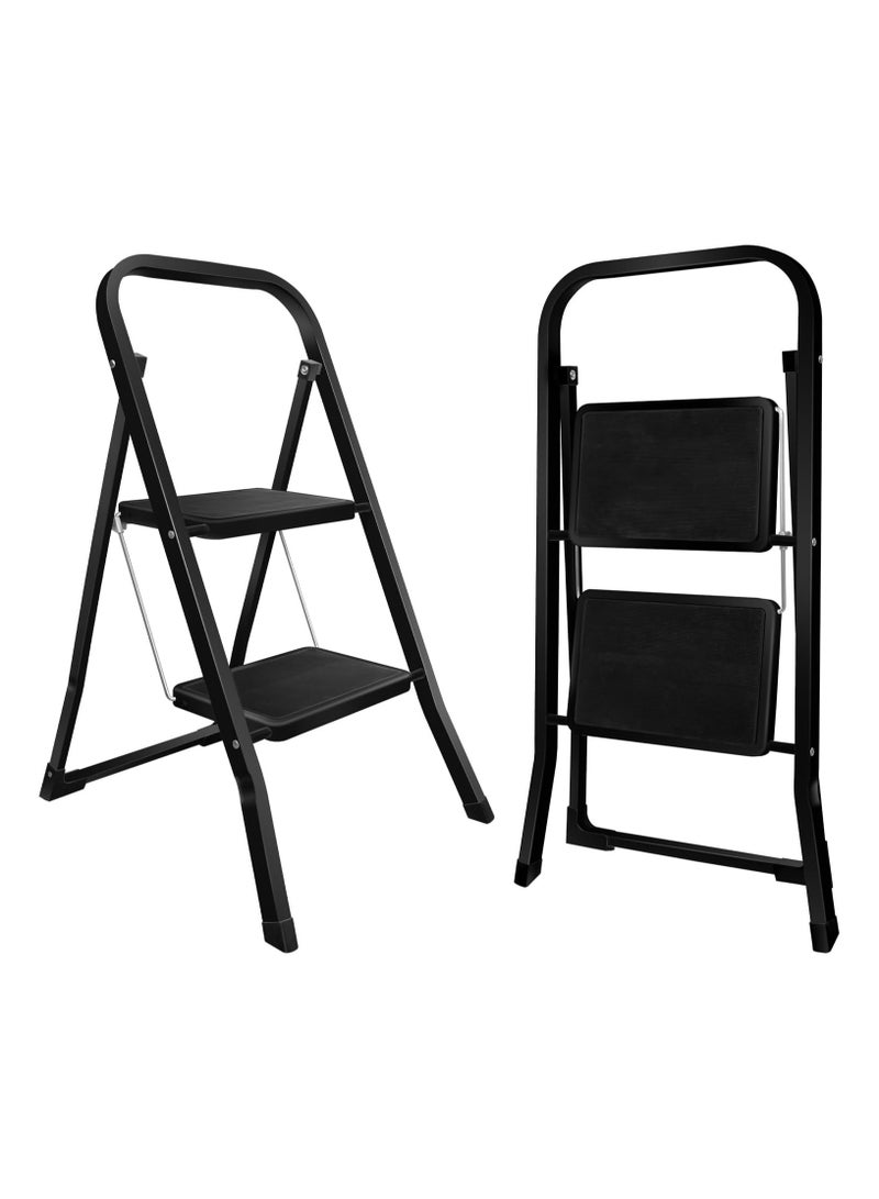 2-Step Folding Household Ladder, Lightweight and Strong, Supports up to 150 kg – Ideal for Home and Garden Use - Image 1