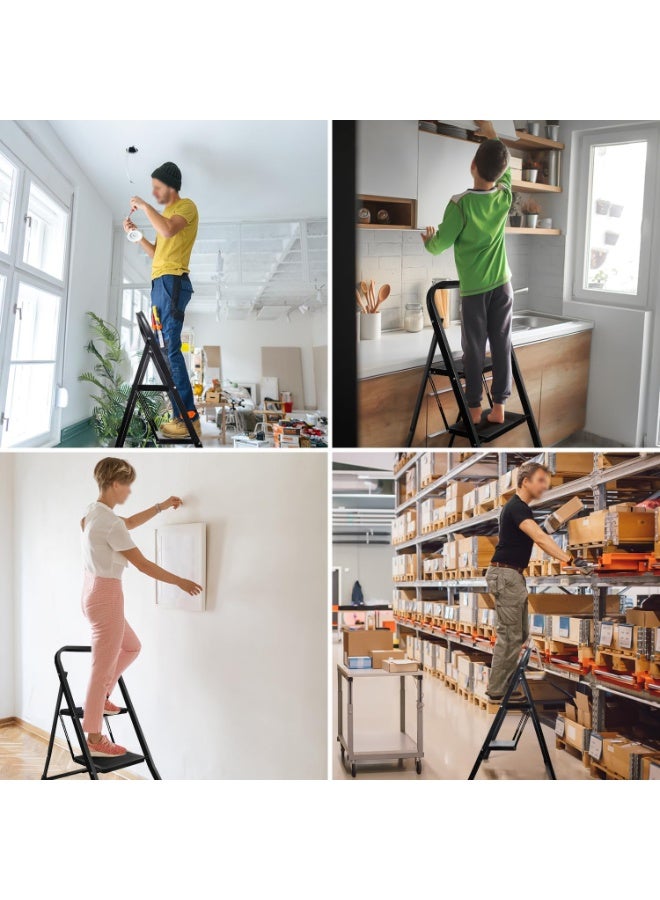 2-Step Folding Household Ladder, Lightweight and Strong, Supports up to 150 kg – Ideal for Home and Garden Use - Image 3