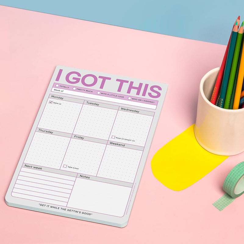 نوك نوك دفتر "" من نوع "I Got This Pad" - دفتر قائمة المهام، دفتر التخطيط اليومي ولوازم المكتب المنزلي المضحكة، مقاس 6 × 9 بوصات - Image 4