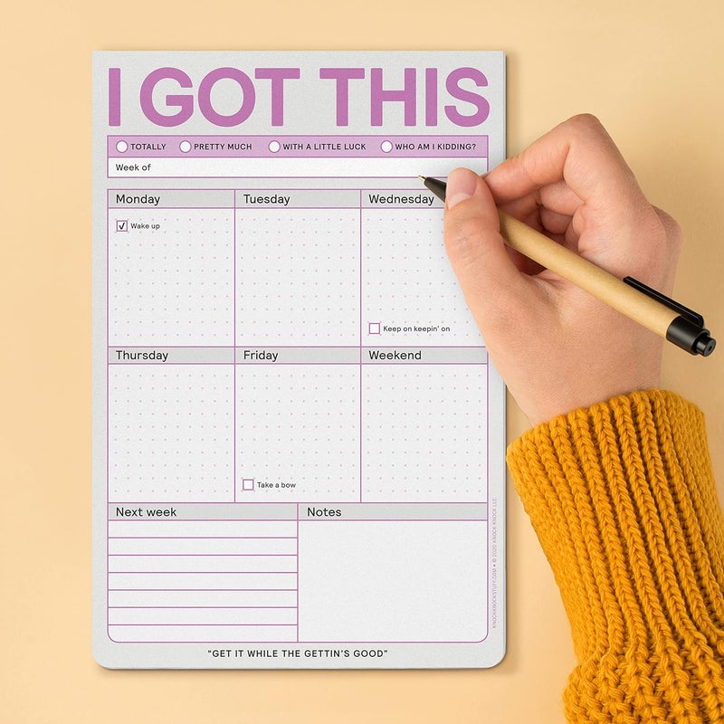 نوك نوك دفتر "" من نوع "I Got This Pad" - دفتر قائمة المهام، دفتر التخطيط اليومي ولوازم المكتب المنزلي المضحكة، مقاس 6 × 9 بوصات - Image 5