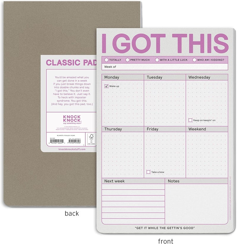 نوك نوك دفتر "" من نوع "I Got This Pad" - دفتر قائمة المهام، دفتر التخطيط اليومي ولوازم المكتب المنزلي المضحكة، مقاس 6 × 9 بوصات - Image 2