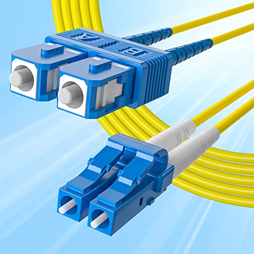 ipolex OS2 SC to LC Fiber Patch Cable Single Mode Duplex - 3m (10ft) - 10Gb/Gigabit Fiber Optic Cable Cord Jumper- LSZH 9/125μm, SMF, Yellow - Image 4