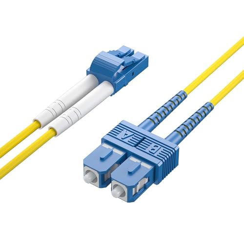 ipolex OS2 SC to LC Fiber Patch Cable Single Mode Duplex - 3m (10ft) - 10Gb/Gigabit Fiber Optic Cable Cord Jumper- LSZH 9/125μm, SMF, Yellow - Image 3