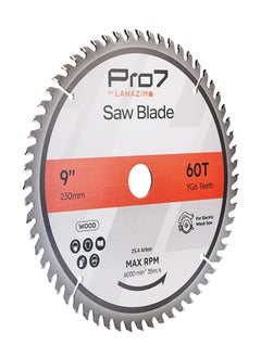 LAWAZIM Pro7 Circular Wood Saw Blade - 9inch, 60T - Tungsten Carbide-Tipped Wood Cutting Blade with Hardened Steel Body, 25.4mm Arbor, 6,000 RPM - for Hardwood, Softwood, Plywood, and DIY Woodworking  - Image 2