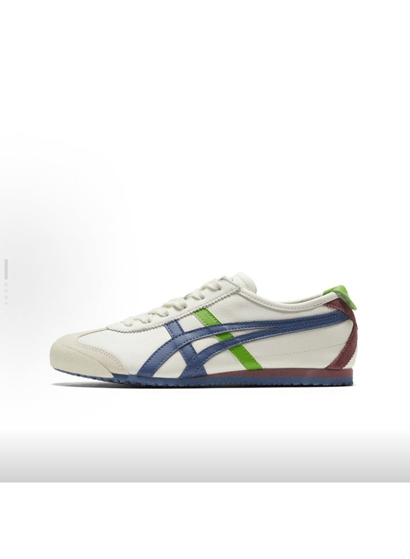 Onitsuka Tiger Men and Women Mexico 66 Shoes Athlesiure/Colorblock Sneakers Beige/Blue/Green - Image 1