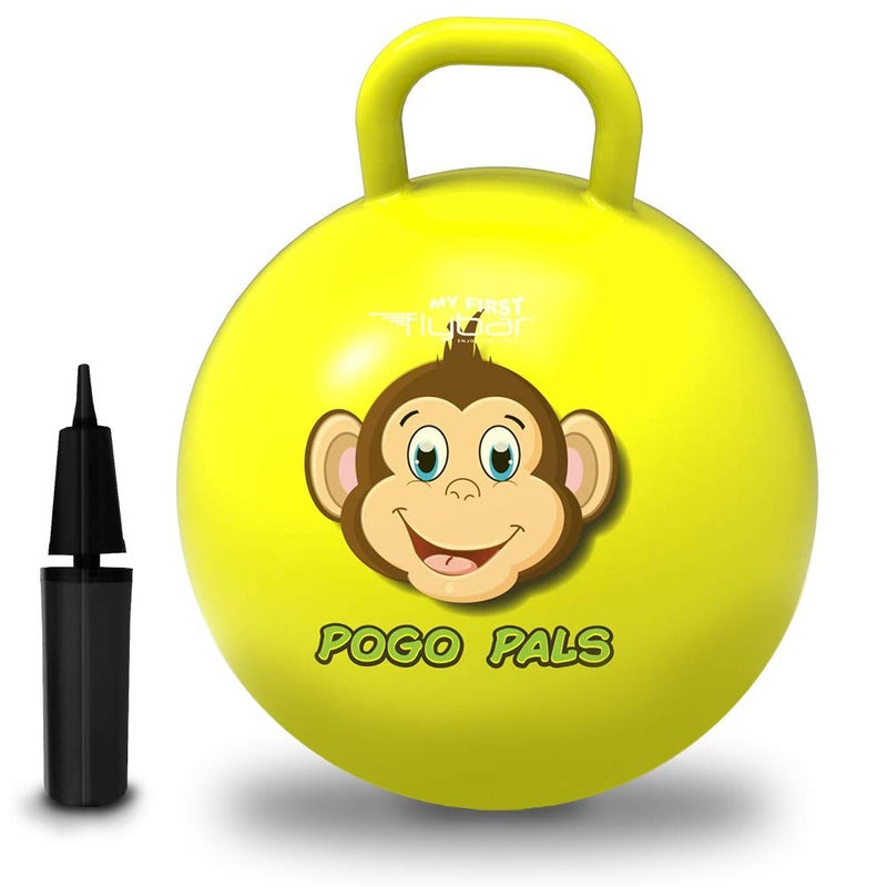 Flybar Hopper Ball for Kids Inflatable Bouncy RideOn Ball wHandle for Indoor Outdoor Active Play Includes Pump Jump Ball Toy for Boys Girls Supports Up to 165 lbs Ages 3 18Inch Small - Image 3