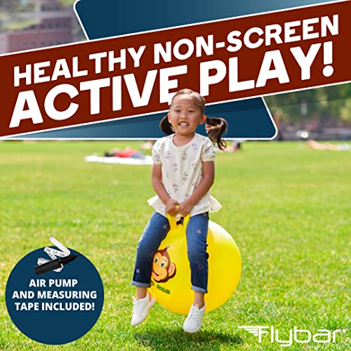 Flybar Hopper Ball for Kids Inflatable Bouncy RideOn Ball wHandle for Indoor Outdoor Active Play Includes Pump Jump Ball Toy for Boys Girls Supports Up to 165 lbs Ages 3 18Inch Small - Image 5