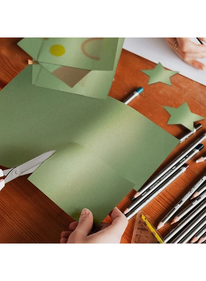 ورق مقوى A4 أحمر لؤلؤي 25 ورقة ورق براق ذو وجهين لبطاقات التهنئة DIY ودعوات الزفاف - Image 4