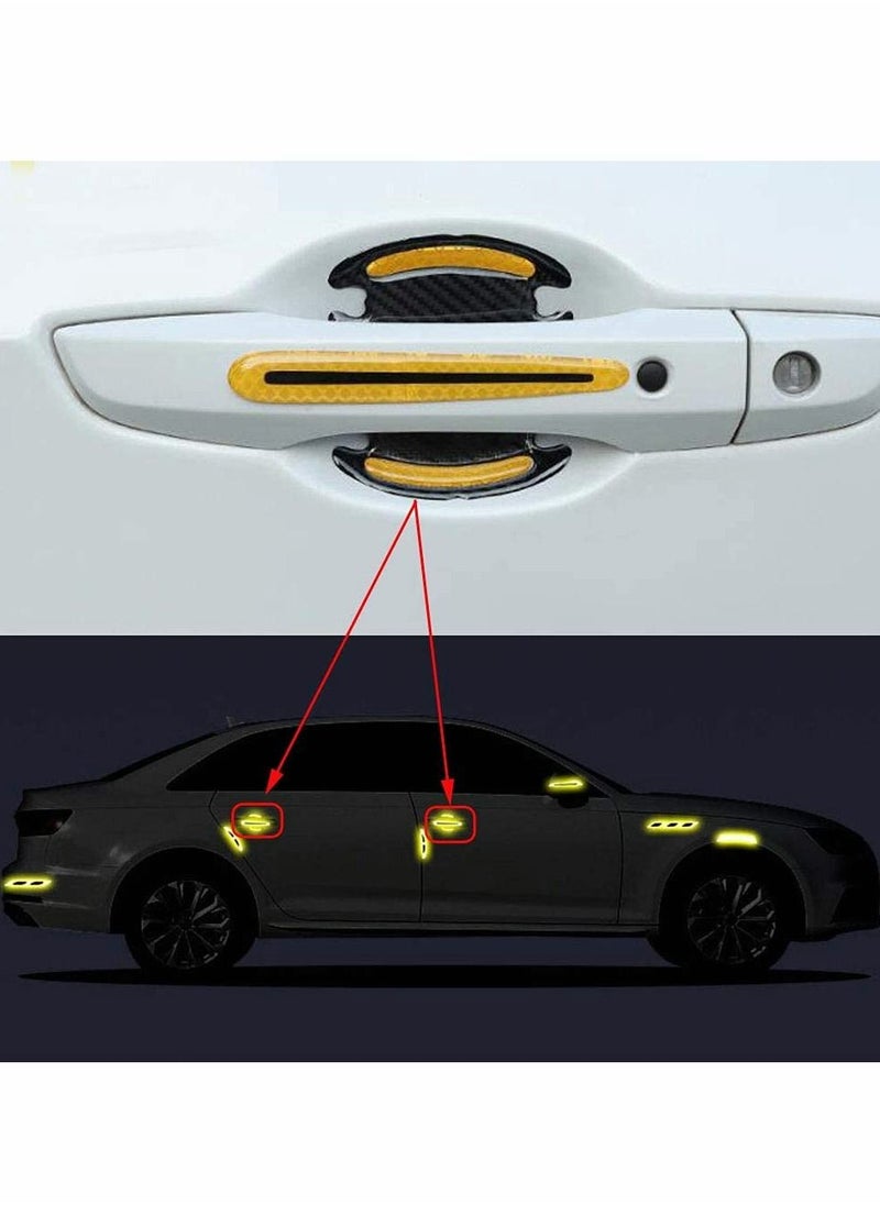 Excefore Car Door Handle Reflective Stickers Universal Auto Door Handle Scratch Cover Guard Protective Film Pad with Safety Reflective Strips 8 Pack  - Image 5