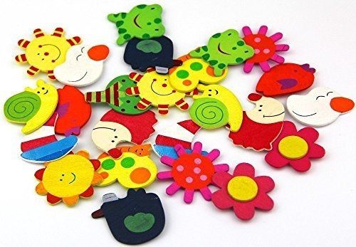 CraftDev Wooden Nature Theme Magnets - Set of 48, Multicolour - Image 3