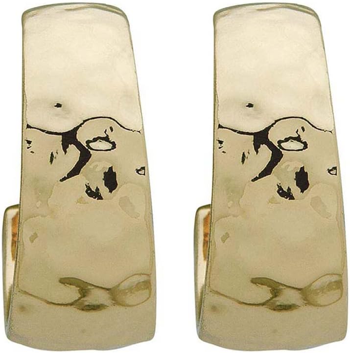 NINE WEST Women's Polished Gold Tone Hammered Hoop Earrings - Image 2