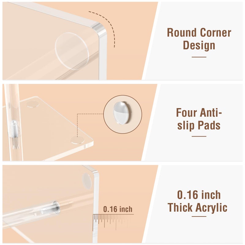 Suneerplay 3-Tiers Scrunchie Holder Stand, Acrylic Hair Ties Organizer, Clear HairBands Tower, HairElastics Storage, Hairs Accessories Organizer, Scrunchie Display for Women and Girls - Image 3