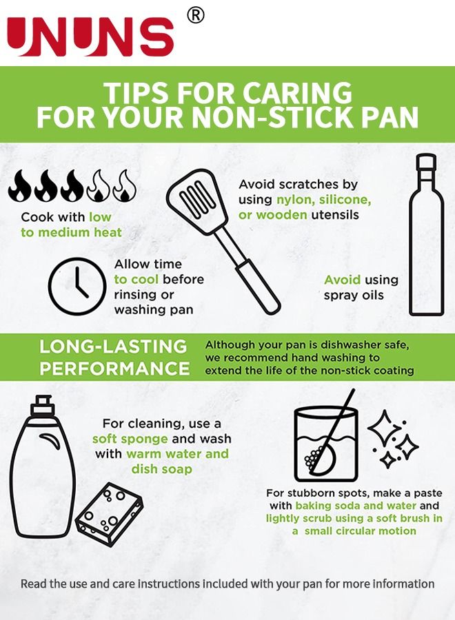 UNUNS 13 Pieces Cookware Aluminum  Set Pots and Pans Set PFAS-Free Dishwasher Safe Nonstick Kitchenware Set with Frying Pan Saucepan Saute Pan Cooking Utensils with Kitchen Tools Black - Image 4