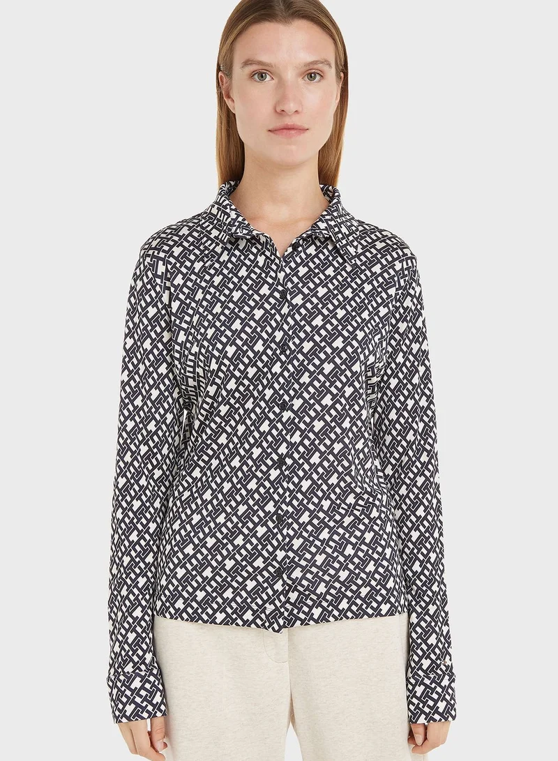 TOMMY HILFIGER Printed Button Down Sweater