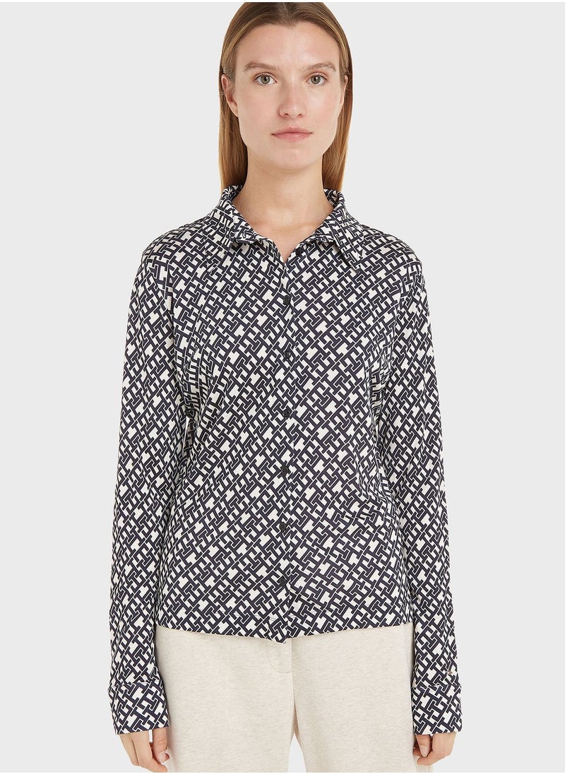 TOMMY HILFIGER - Printed Button Down Sweater - Image 1