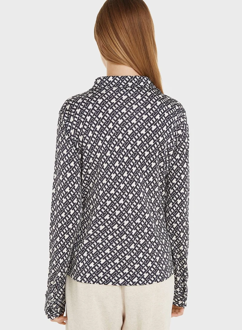 TOMMY HILFIGER Printed Button Down Sweater