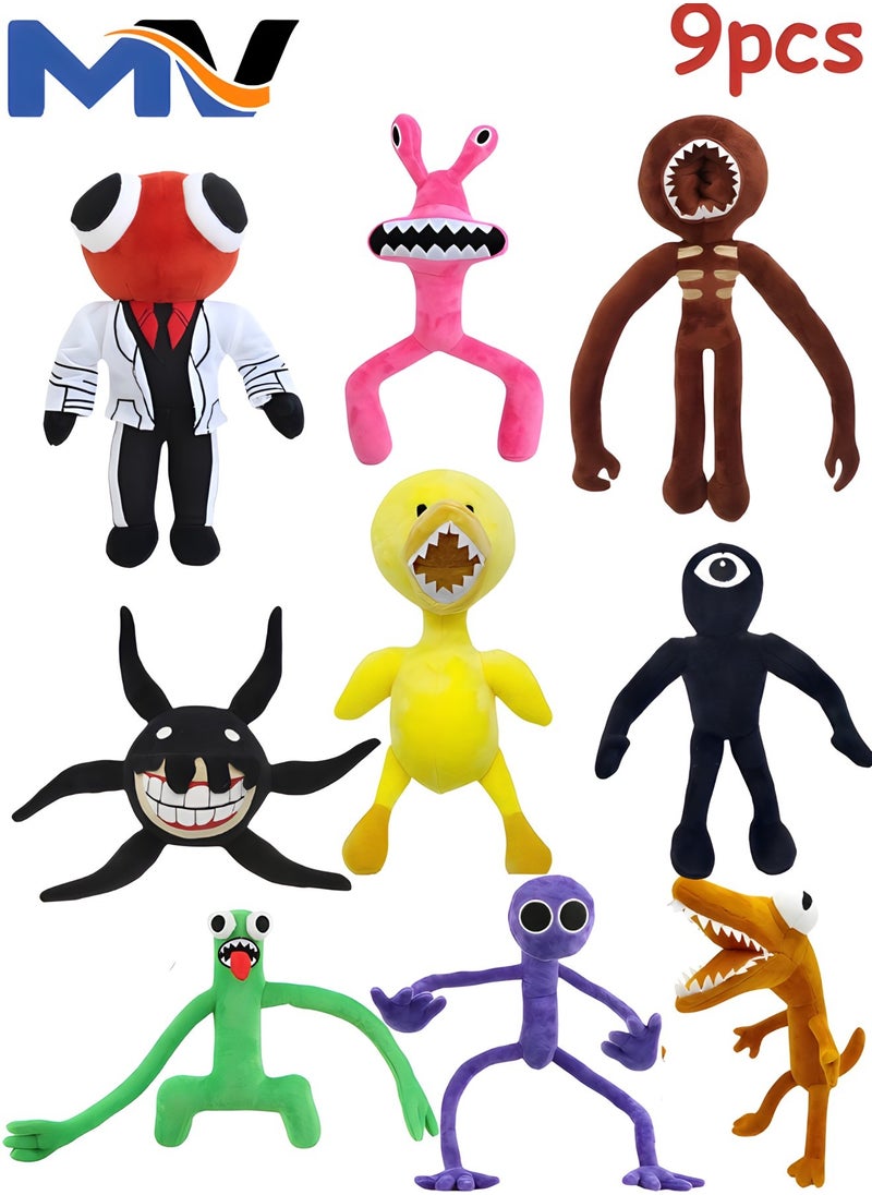 MAGIC VAULT 9pcs Rainbow Friends Figures Set | Multicolor Plush Toy, 30 cm to 50Cm Rainbow Friends Stuffed Toys | full set of plush toy game pillow gift collection, for Kids Birthdays Parties Decoration  - Image 1