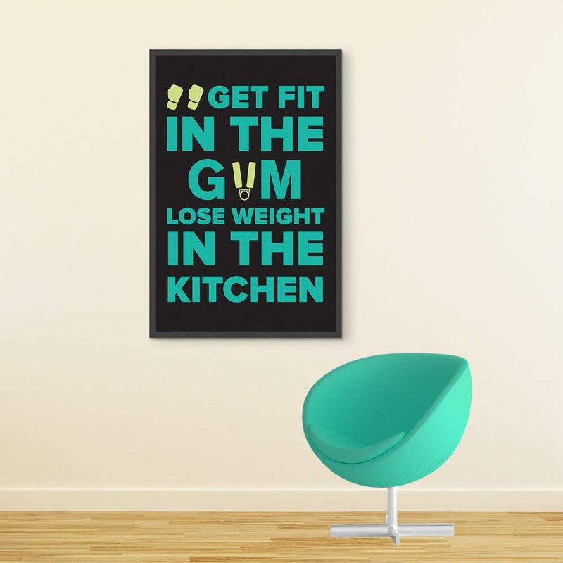 Inephos Get Fit Lose Weight Gym Quotes Poster Art | Gym Motivation Posters (Size: 8 inch X 12 inch, Framed, Laminated Print) - Image 5