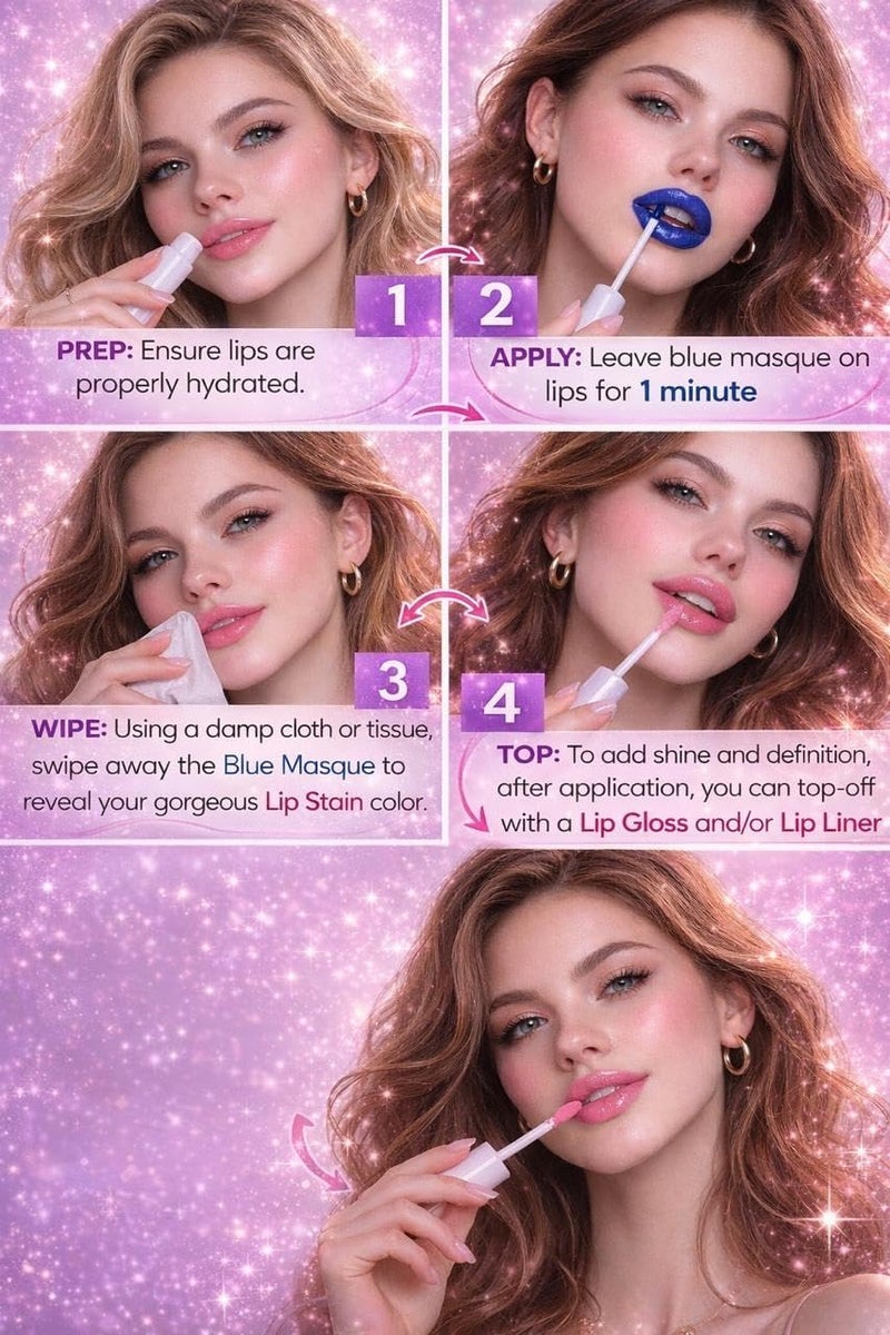 PURELEE Shine Peel Off Lip Stain Tint – لون شفاه طويل الأمد مقاوم للماء | صبغة شفاه سائلة ماتية للشفاه والخدود | عنصر أساسي في مجموعة المكياج - Image 5