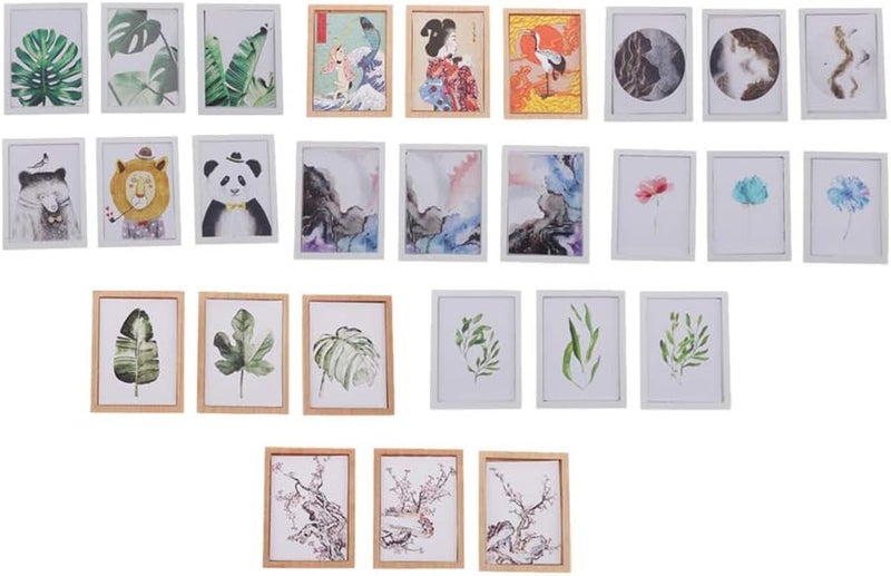 كلاراكو صورة جدارية عصرية لبيت الدمى بمقياس 1/12، لتزيين جدران غرفة المعيشة وغرفة النوم، ورقة خضراء، كما هو موضح. - Image 5