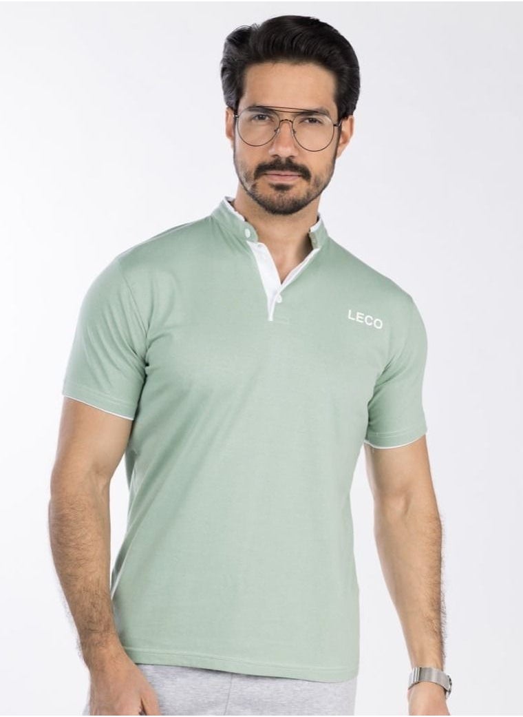 lecoo Men's summer cotton T-shirt - half sleeves  - Image 4