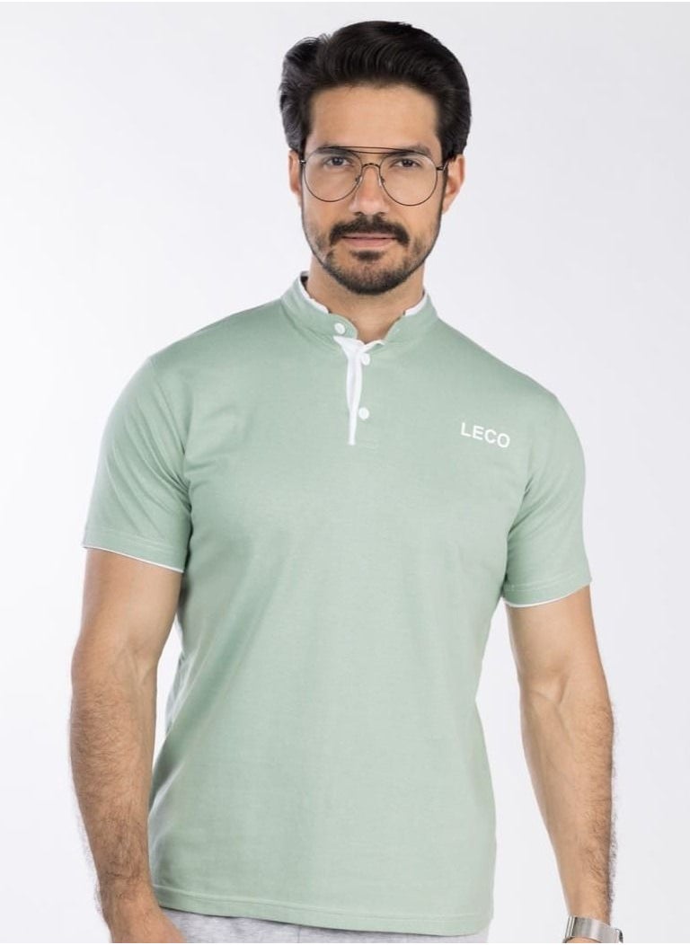 lecoo Men's summer cotton T-shirt - half sleeves  - Image 2
