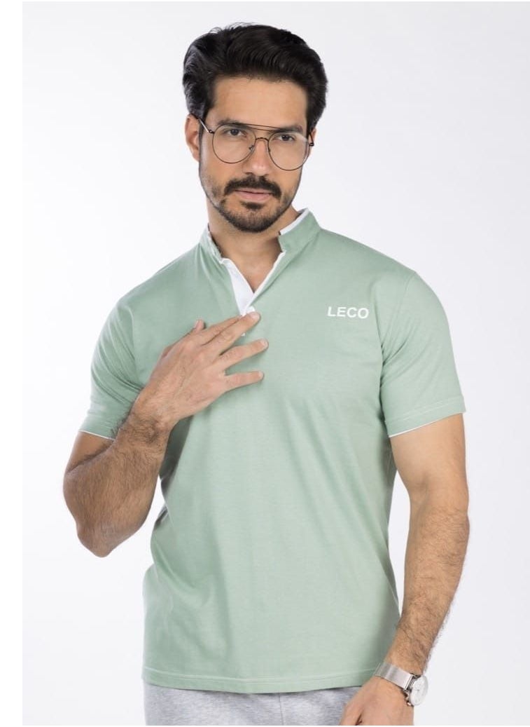 lecoo Men's summer cotton T-shirt - half sleeves  - Image 3