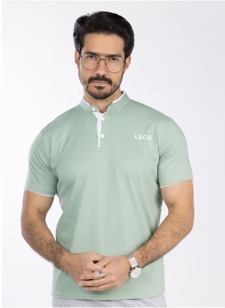 lecoo Men's summer cotton T-shirt - half sleeves  - Image 1