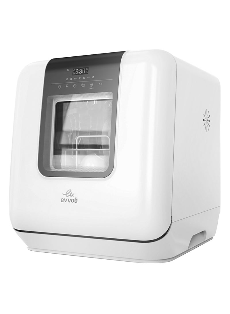 evvoli Mini Table top Portable Dishwasher With 3 Place Settings, 7 Program, Touch Control, LED Display, Delay Start And Off-Peak Wash Function 6 L 860 W EVDW-3W White - Image 3