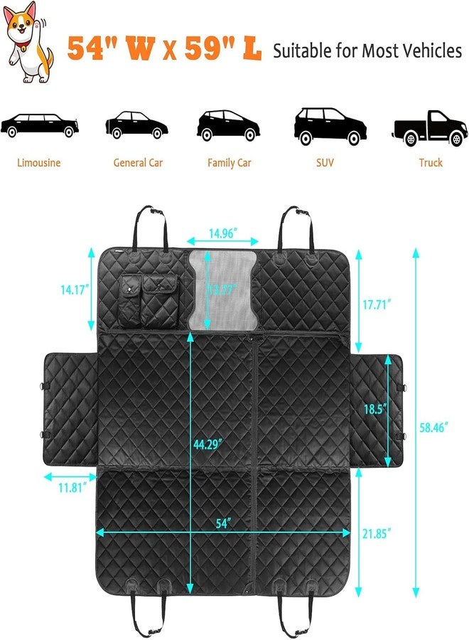TAOCOCO 6 in 1 Convertible Dog Car Seat Cover for Back Seat (Full Black, X-Large (60" W x 64" L)) - Image 2