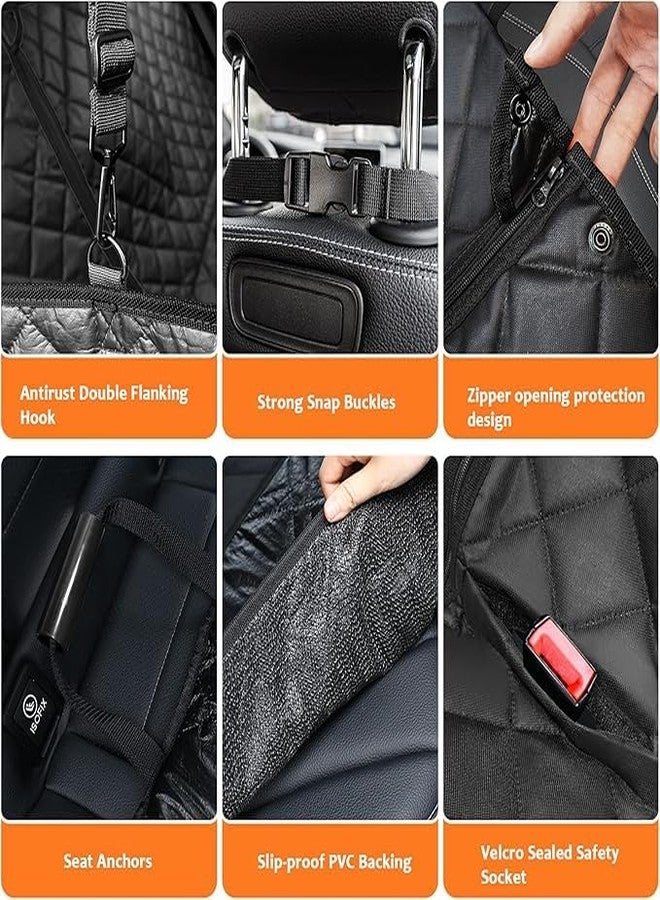 TAOCOCO 6 in 1 Convertible Dog Car Seat Cover for Back Seat (Full Black, X-Large (60" W x 64" L)) - Image 3