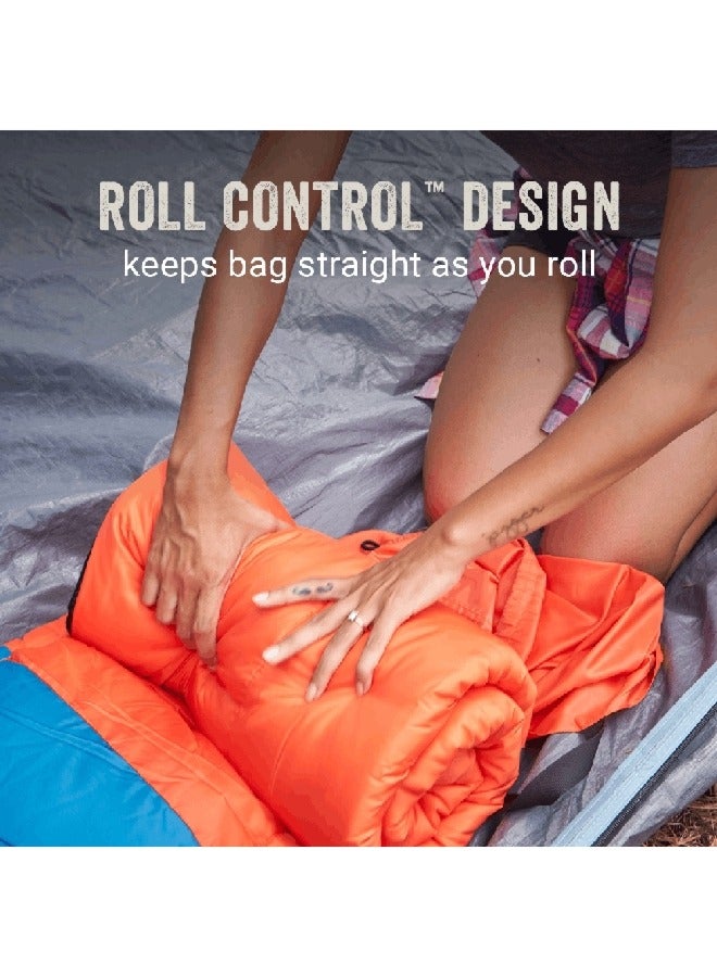 كولمان 2000037218 كولمان كومباكت 40 فهرنهايت حقيبة نوم مستطيلة برتقالي و أزرق 75 x 33 بوصة - Image 2