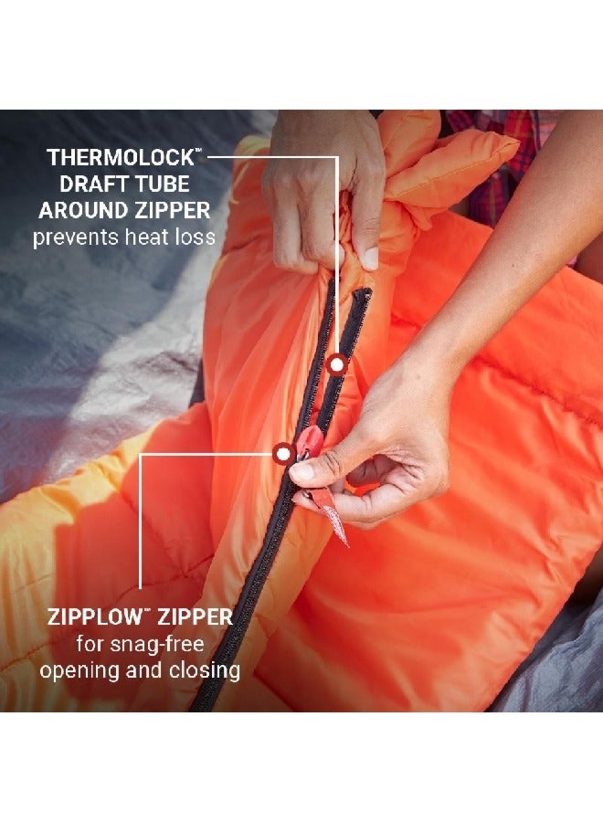 كولمان 2000037218 كولمان كومباكت 40 فهرنهايت حقيبة نوم مستطيلة برتقالي و أزرق 75 x 33 بوصة - Image 3