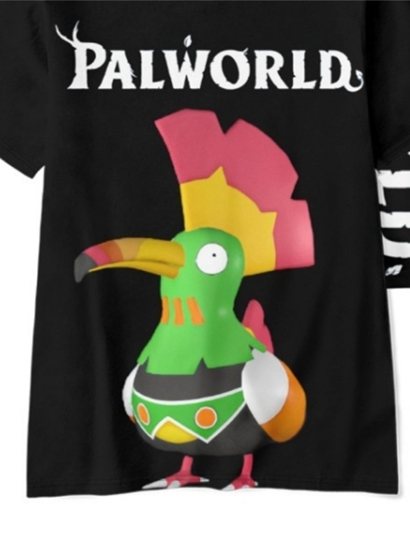 Palworld Phantom Beast Palu 3D digital printing summer short-sleeved T-shirt for adults and children - Image 4